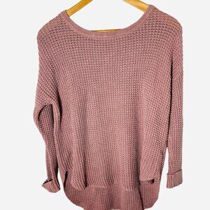 American Eagle Outfitters Dusty Pink Waffle Knit Sweater Sz S Small
